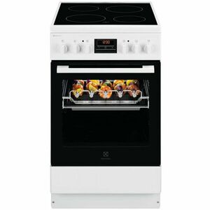 Aragaz Electrolux LKR540202W, Electric, Plita vitroceramica, 4 zone de gatit, Cuptor electric, 57 l, Clasa A, 50 cm, Alb imagine