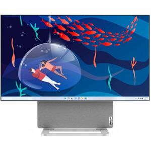 Sistem All-in-One Lenovo Yoga AIO 7 27APH8 cu procesor AMD Ryzen™ 7 8845HS pana la 5.1 GHz, 27, QHD, IPS, 16GB LPDDR5x, 512GB SSD M.2 2280 PCIe 4.0x4 NVMe, AMD Radeon™ 780M Graphics, No OS, Cloud Grey, 3Y Premium Care imagine