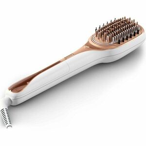 Perie reparatoare cu abur Rowenta Hair Therapist™ CF9920F0, 165 W, timp incalzire 60 secunde, tehnologie Thermal Care, peri naturali, invelis Keratin, oprire automata, afisaj LED, alb imagine