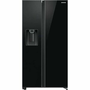 Side by side Samsung RS65R541122C/EO, 617 L, Clasa F, No frost, Auto Ice Maker, Dozator apa, Compresor Digital Invertor, H 178 cm, Sticla neagra imagine