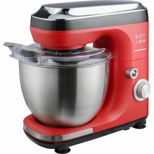 Mixer planetar Heinner HPM-600RD, 600 W, miscare eliptica, bol inox 5 L, tel, paleta si carlig din aluminiu turnat, Rosu/Negru imagine