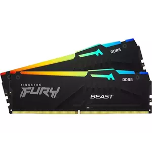 Memorie Desktop Kingston Fury Beast RGB 16GB DDR5 5200MT/s CL36 imagine