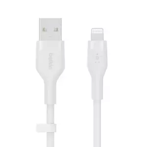 Cablu Belkin BoostCharge Flex USB-A to Lightning 1m White imagine