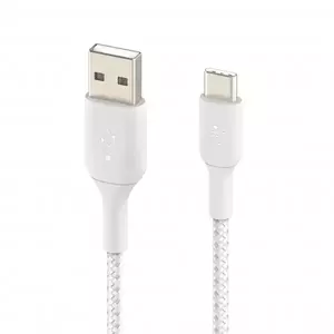 Cablu Belkin BOOST BoostCharge USB-C to USB-A Braided 2m White imagine