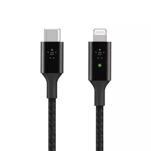 Cablu de date Belkin Smart LED USB-C la Lightning Negru imagine