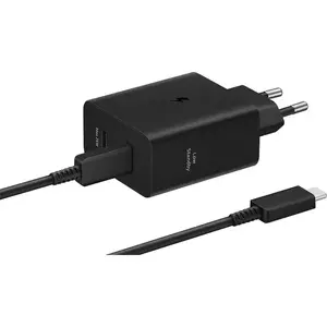 Incarcator retea Samsung EP-T5020XBEGEU Super Fast Charging 50W 2x USB-C Black imagine