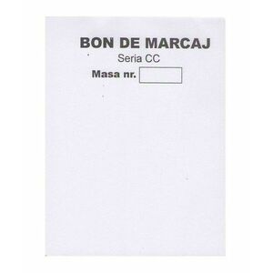 Bon de marcaj, 2 exemplare, 100 file, format A7, carton offset 100 g/mp imagine