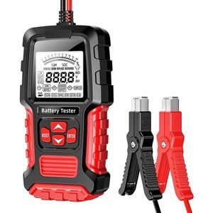 Tester Inteligent de Baterii Foxsur FBT-300, 12V/24V, pentru Auto și Motociclete, cu Ecran LCD 2.7", Compatibil cu Baterii VRLA/GEL/AGM/EFB/STD, Negru/Rosu imagine