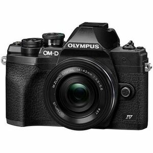 Aparat foto Mirrorless Olympus E-M10 Mark IV + obiectiv M.Zuiko Digital ED 14-42mm F3.5-5.6 EZ (pancake zoom), Negru imagine