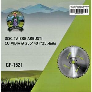 Disc cu dinti vidia 255x25.4x40T special arbusti, pentru motocoasa, Micul Fermier imagine