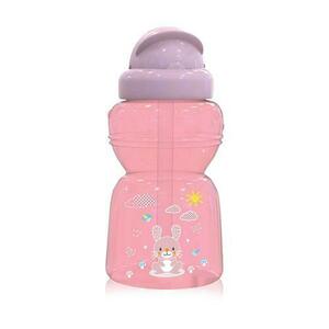 Biberon sport mini Animals Lorelli, cu pai moale si flexibil, 6 luni+, 200 ml, Blush Pink imagine