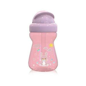 Biberon sport Animals Lorelli, cu pai moale si flexibil, 6 luni+, 325 ml, Blush Pink imagine