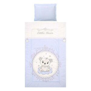 Set lenjerie pat, 3 piese Lorelli Cosy Little Bear Blue, bumbac ranforce, 0-3 luni imagine