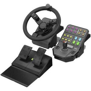 Volan Logitech gaming cu pedale/panou comanda G Heavy Equipment Farm Simulator, PC (Negru) imagine