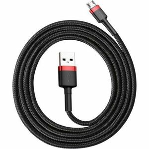 Cablu Date si Incarcare Baseus USB la MicroUSB Cafule, 1 m, CAMKLF-B91, Negru/Rosu imagine