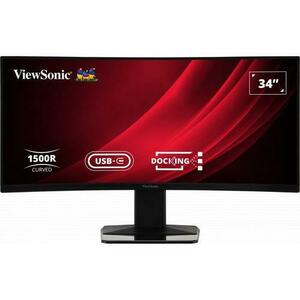 Monitor Gaming VA LED Viewsonic 34inch VG3419C, WQHD (3440 x 1440), HDMI, DisplayPort, Ecran Curbat, Boxe, 120 Hz, 0.4 ms (Negru) imagine