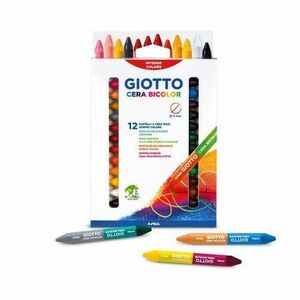 Creioane cerate din plastic GIOTTO Cera Bicolor, cu 2 capete, 12 culori/cutie imagine