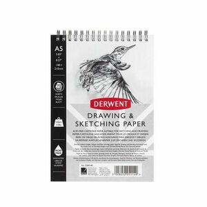 Caiet pentru schite si desen DERWENT Professional, A5, cu spira, 30 coli, 165 gsm, hartie alba imagine