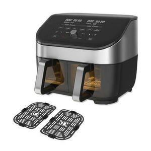 Friteuza cu aer cald fara ulei Instant Vortex Plus 8 Dual SS, Clear Cook Ecran digital, Doua Cosuri detasabile, 6 functii de gatire, Capacitate 7.6 litri, 1700 W (Negru/Gri) imagine