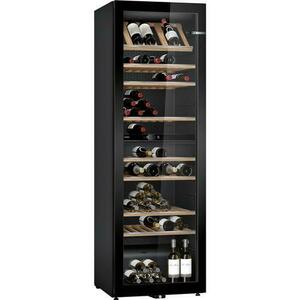 Vitrina vinuri Bosch KWK36ABGA, 370 l, 199 sticle, Iluminare LED, Doua circuite de racire, Clasa G, H 186 cm, Sticla (Negru) imagine