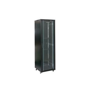 Rack 27U 600x800 DATEUP RAL 9004, montare pe podea, usa din sticla, panouri laterale detasabile si securizate, dezasamblat imagine