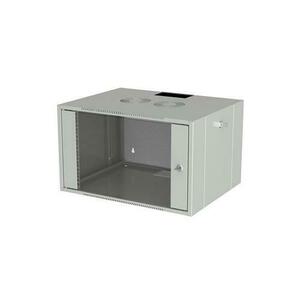 Rack 19'' 6U 580x600 DECKRO seria D-WALL META, de perete, dezasamblat, usa fata sticla, laterale detasabile, 60kg imagine