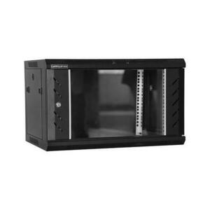 Rack 4U 600x450 DATEUP RAL 9004, montare pe perete, usa din sticla, panouri laterale detasabile si securizate , asamblat imagine