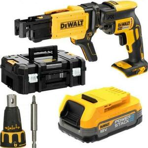 Set masina de insurubat DeWalt DCF620E1K-XJ, acumulator, 18 V, 1.7 Ah, 4400 rpm, 30 Nm, magazie suruburi, valiza (Galben/Negru) imagine