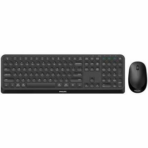 Kit tastatura si mouse Philips SPT6407, Wireless, Bluetooth, 104 taste, membrana, Negru imagine