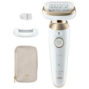 Epilator Braun Silk-epil 9-011 3D, antialunecare, Smartlight, cap pivotant (Alb/Auriu) imagine