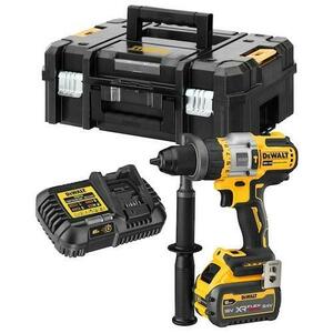 Masina de gaurit si insurubat cu percutie DeWalt DCD999T1-QW, acumulator Li-Ion, 1219 W, 18 V, 6.0 Ah, 2250 rpm, 126 Nm, incarcator, valiza (Galben/Negru) imagine