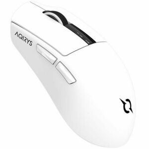 Mouse Gaming AQIRYS Zephyr, Wireless 2.4 GHz/Bluetooth, 26000 dpi, OLED Display, magnetic charging dock (Alb) imagine