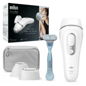 Epilator IPL Braun Silk-expert PRO 3 PL3121 Skin Pro, 300.000 impulsuri, 1 accesoriu, SensoAdapt, retea + aparat de ras (Alb) imagine