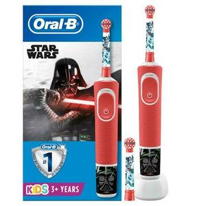 Periuta de dinti electrica pentru copii Oral-B D100 Vitality Star Wars, Curatare 2D, 2 Programe, 2 Capate incluse, Stickere Disney (Rosu) imagine