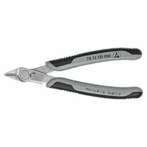 Cleste pentru electronice Knipex 7813125ESD, 125 mm (Gri/Negru) imagine