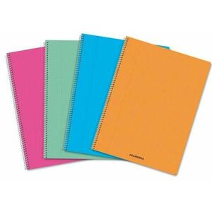 Caiet cu spirala AURORA matematica, A4, 60 file - 80g/mp, coperta PP transparent color imagine