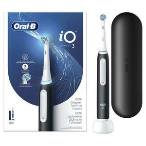 Periuta de dinti electrica Oral-B iO3, 3 moduri periaj, Senzor presiune smart, 1 capat inclus, Husa calatorie (Negru) imagine