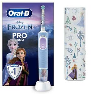 Periuta de dinti electrica Oral-B Pro Kids 3+ Frozen, Efect 3D, Timer, 1 capat inclus + Husa (Albastru) imagine