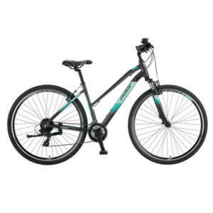 Bicicleta Trekking Polar FORESTER COMP LADY, 28inch, M, Frane V-Brake, 24 viteze (Gri/Albastru) imagine