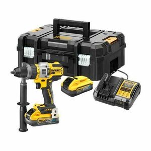 Masina insurubat si gaurit cu percutie pe acumulator Dewalt DCD999H2T, cuplu reglabil, 450/2250 rpm, 67 Nm, 18 V, 2 x 5 Ah FlexVolt (Negru/Galben) imagine