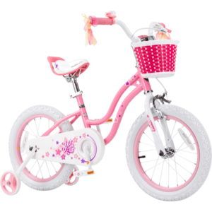 Bicicleta Royal Baby Star Girl Coaster Brake, Roti 18inch, cadru otel, frana U-Brake, cosulet, roti ajutatoare (Roz) imagine