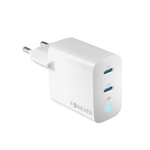 Incarcator Retea Forever TC-06-40CC, 40 W, 3 A, 2 x USB-C, Alb imagine