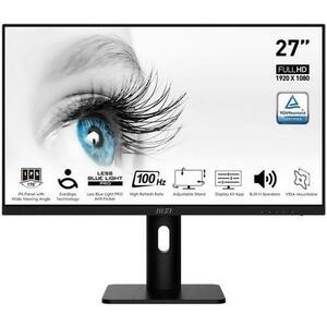 Moitor IPS LED MSI 27inch PRO MP273APDE, Full HD (1920 x 1080), VGA, HDMI, DisplayPort, Boxe, Pivot, 100 Hz, 1 ms (Negru) imagine