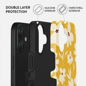 Husa Dual Layer Sunday Market Burga pentru iPhone 16, Galben imagine