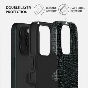 Husa Dual Layer Reaper's Touch Burga pentru iPhone 16 Pro, Negru imagine