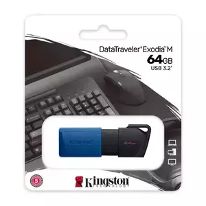 Flash Drive Kingston DataTraveler Exodia 64GB USB 3.2 Gen1 Black/Blue imagine