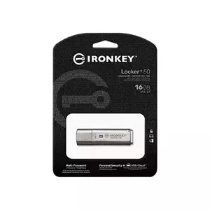 Flash Drive Kingston IronKey Locker 50+ 16GB USB 3.2 Gen1 Type-A imagine