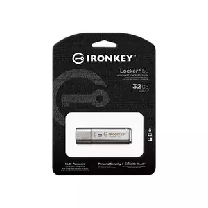 Flash Drive Kingston IronKey Locker 50+ 32GB USB 3.2 Gen1 Type-A imagine