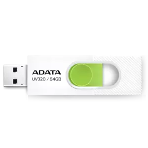 Flash Drive A-Data UV320 64GB USB 3.2 Gen1 Type-A White-Green imagine