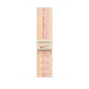 Curea Smartwatch Apple pentru Apple Watch 45mm Starlight/Pink Nike Sport Loop imagine